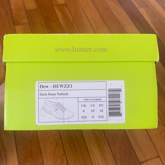 Hotter Dew Dark Stone Nubuck Leather Lace-Up Shoes - Size 10 - Picture 8 of 8